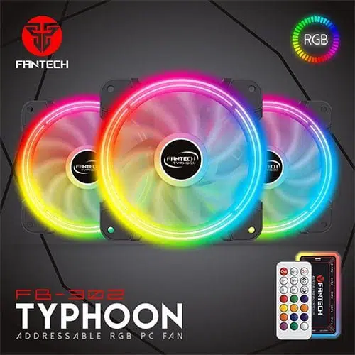 FANTECH FB302 TYPHOON RGB System Fan Kit + Remote Controller