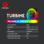 FANTECH FB301 TURBINE RGB System Fan Kit + Remote Controller