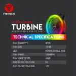 FANTECH FB301 TURBINE RGB System Fan Kit + Remote Controller